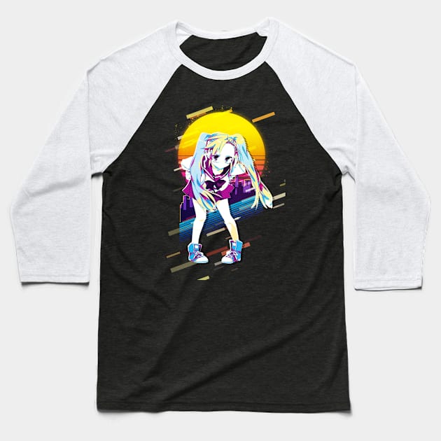 Highschool of the Dead - Saya Takagi Baseball T-Shirt by 80sRetro